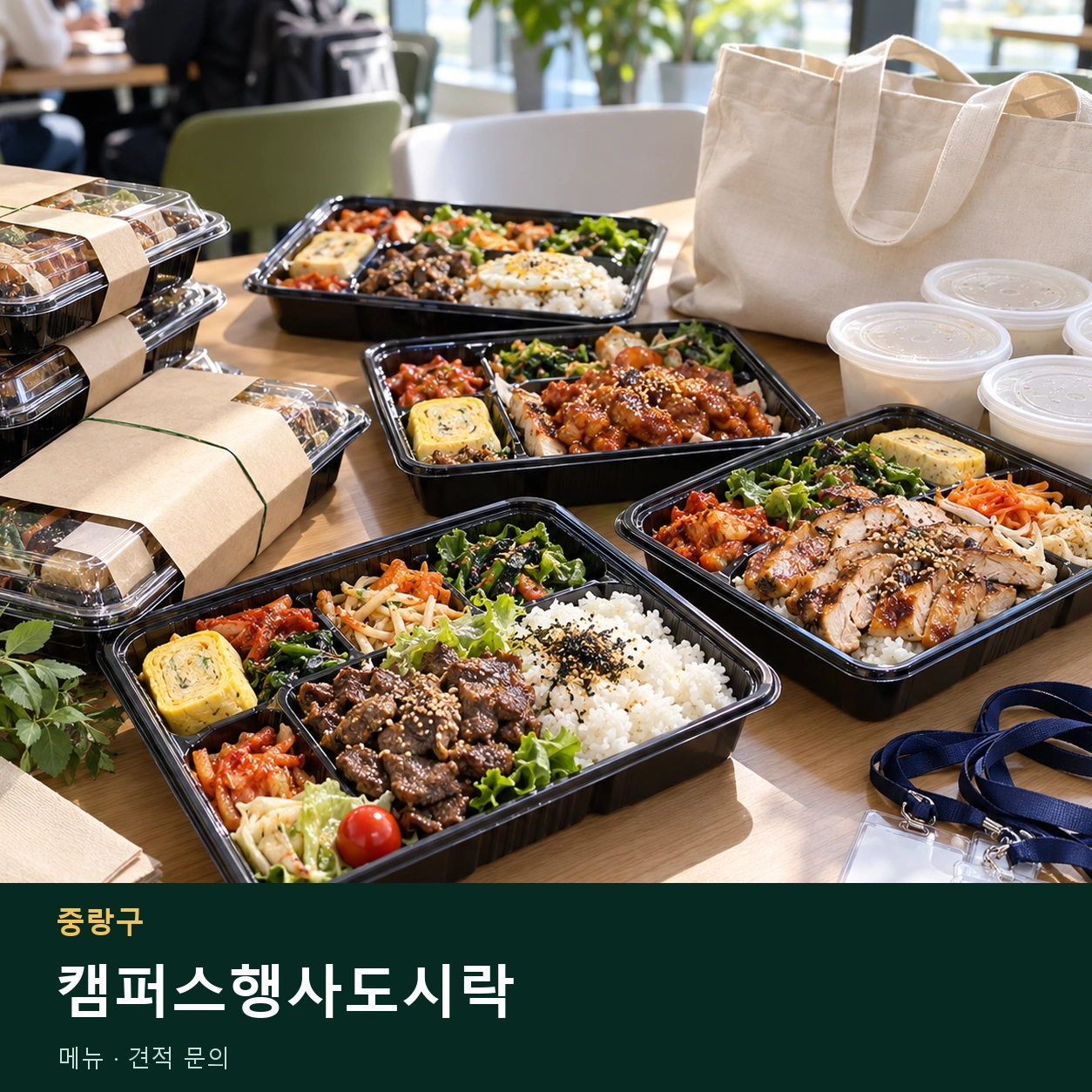 중랑구 캠퍼스행사도시락 메뉴와 주문 목적 안내 이미지