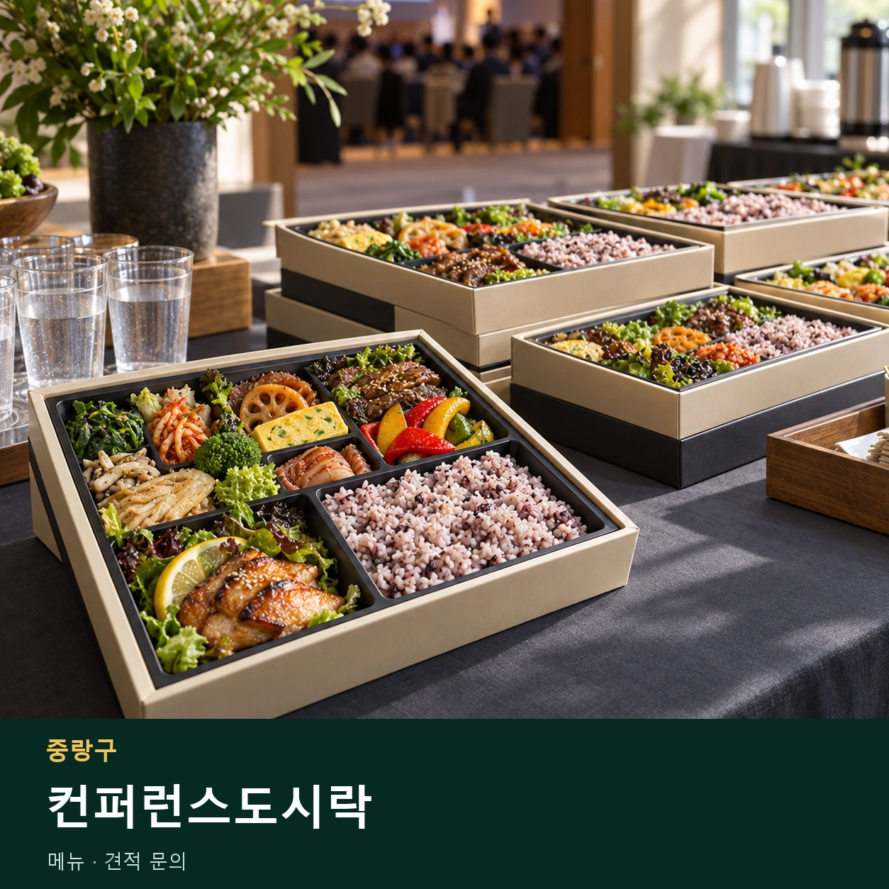 중랑구 컨퍼런스도시락 메뉴와 주문 목적 안내 이미지