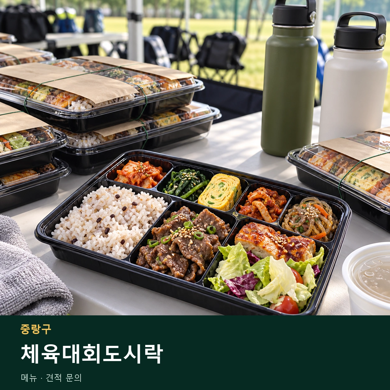 중랑구 체육대회도시락 메뉴와 주문 목적 안내 이미지