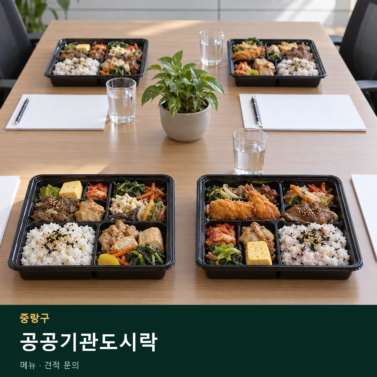 중랑구 공공기관도시락 메뉴와 주문 목적 안내 이미지