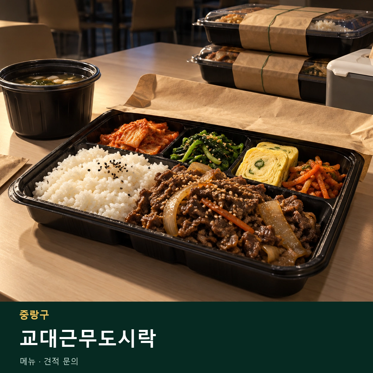 중랑구 교대근무도시락 메뉴와 주문 목적 안내 이미지