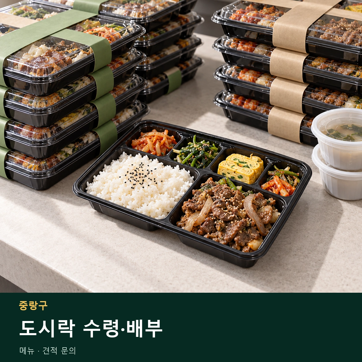 중랑구 도시락 수령·배부 메뉴와 주문 목적 안내 이미지